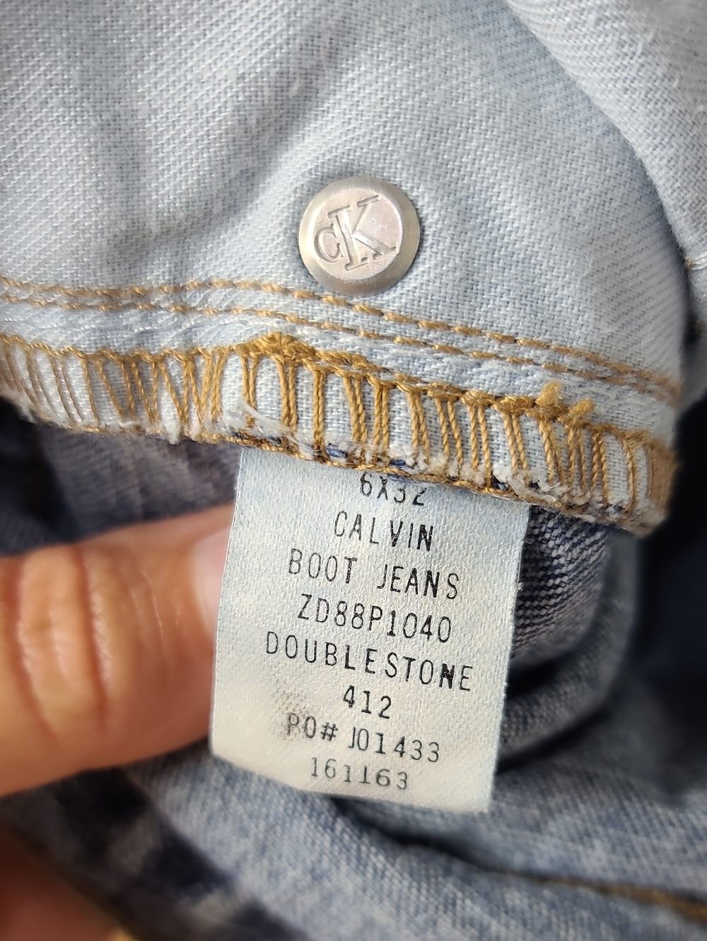 RARE Calvin Klein CK 412 Calvin Boot Doublestone Classic Mid-Rise Blue Jeans 6 - Picture 13 of 14